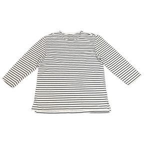 All Saints Women's Long Sleeve Black & White Stripes Casual T-shirt Size M